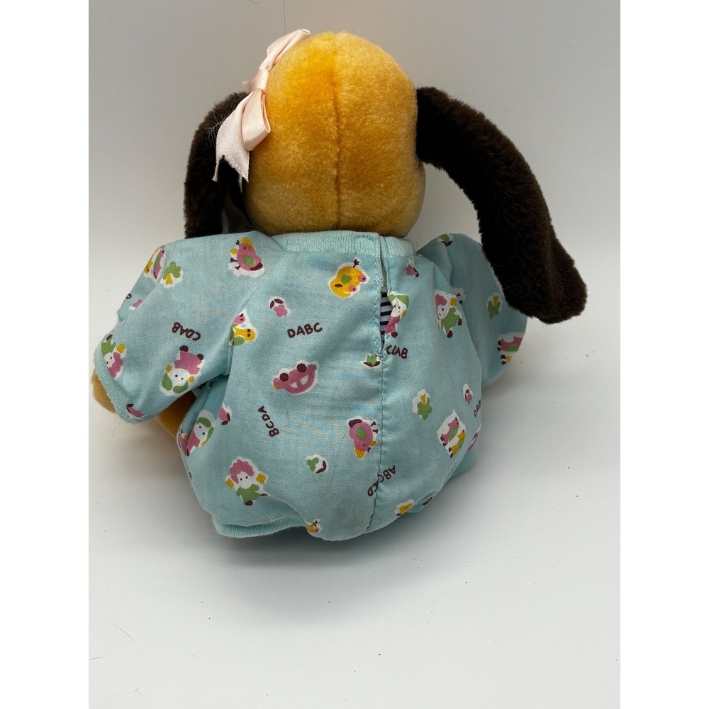 HugFun Dog Plush Toy Unisex Small Yellow Blue Pajama Vintage Striped Leggings - Picture 3 of 4
